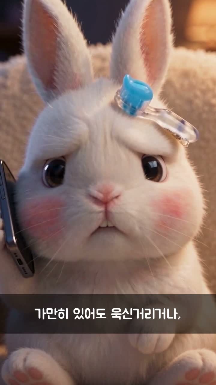 걱정스러운 표정의 건치